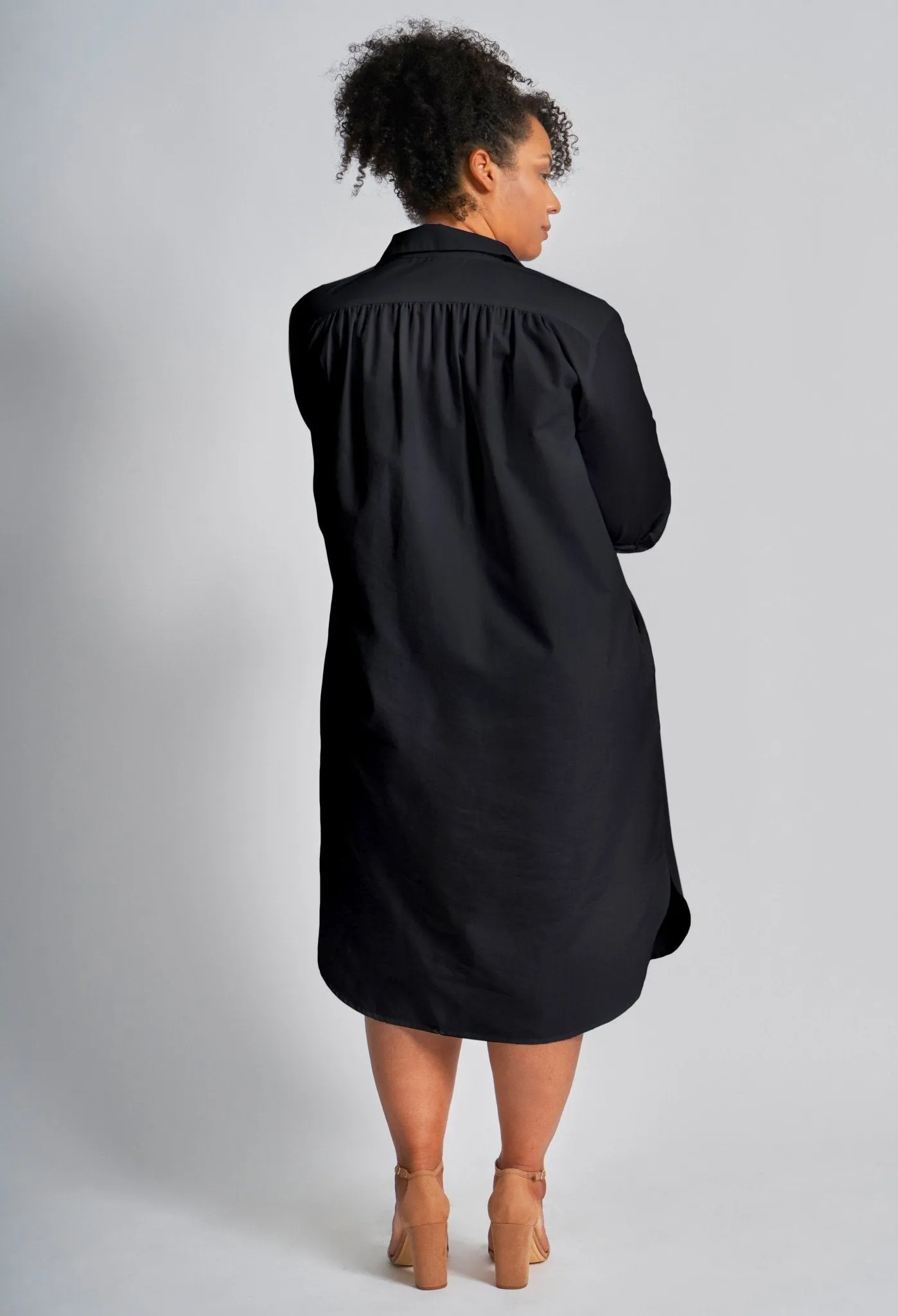 UPCYCLED - Black Cotton Short Shirt Dress - Sale